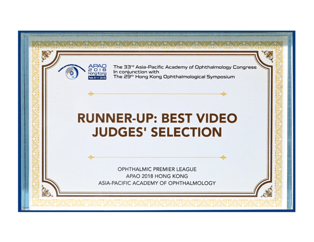 Asia-Pacific Academy of Opthalmology 2018 Best Video judges Selection